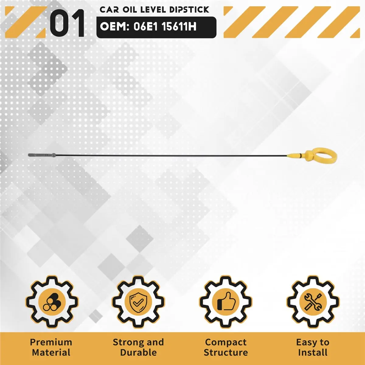 #85N Oil Level Dipstick,06E115611H, 06E1 15611H Oil Level Check Dipstick for Audi A4 A5 S4 S5 (Yellow)