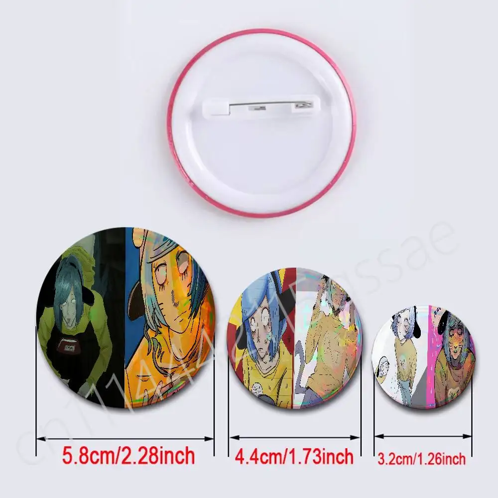 FOR Ranfren Nyon Badge 2Pcs Set Round Button Pin Brooch 25/32/44/58/75mm Fans Collection Backpack Decor Gift