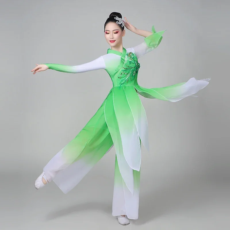 Classical National Yangko Costumes for Women Ancient Chinese Folk Dance Traditional Fan Dance Outfit Yangko Performance Clothing