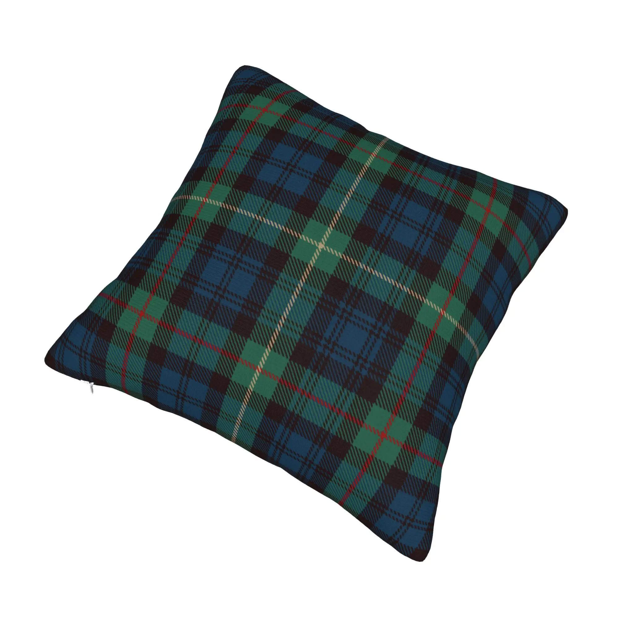 Tartan Rustic Green and Blue Black Watch Plaid Holiday Pillowcase Printing Fabric Cushion Cover Check Throw Pillow Case Cover
