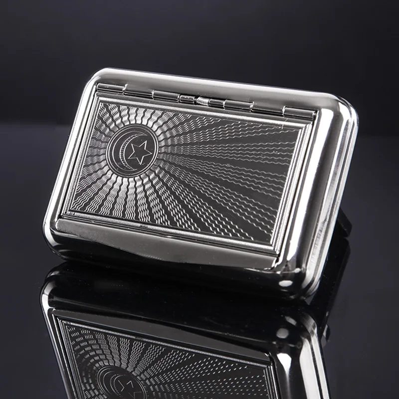 Tobacco Box Humidor Cigarette Case Silver Storage For Herb/Tobacco Cigarette Rolling With Retal Pack