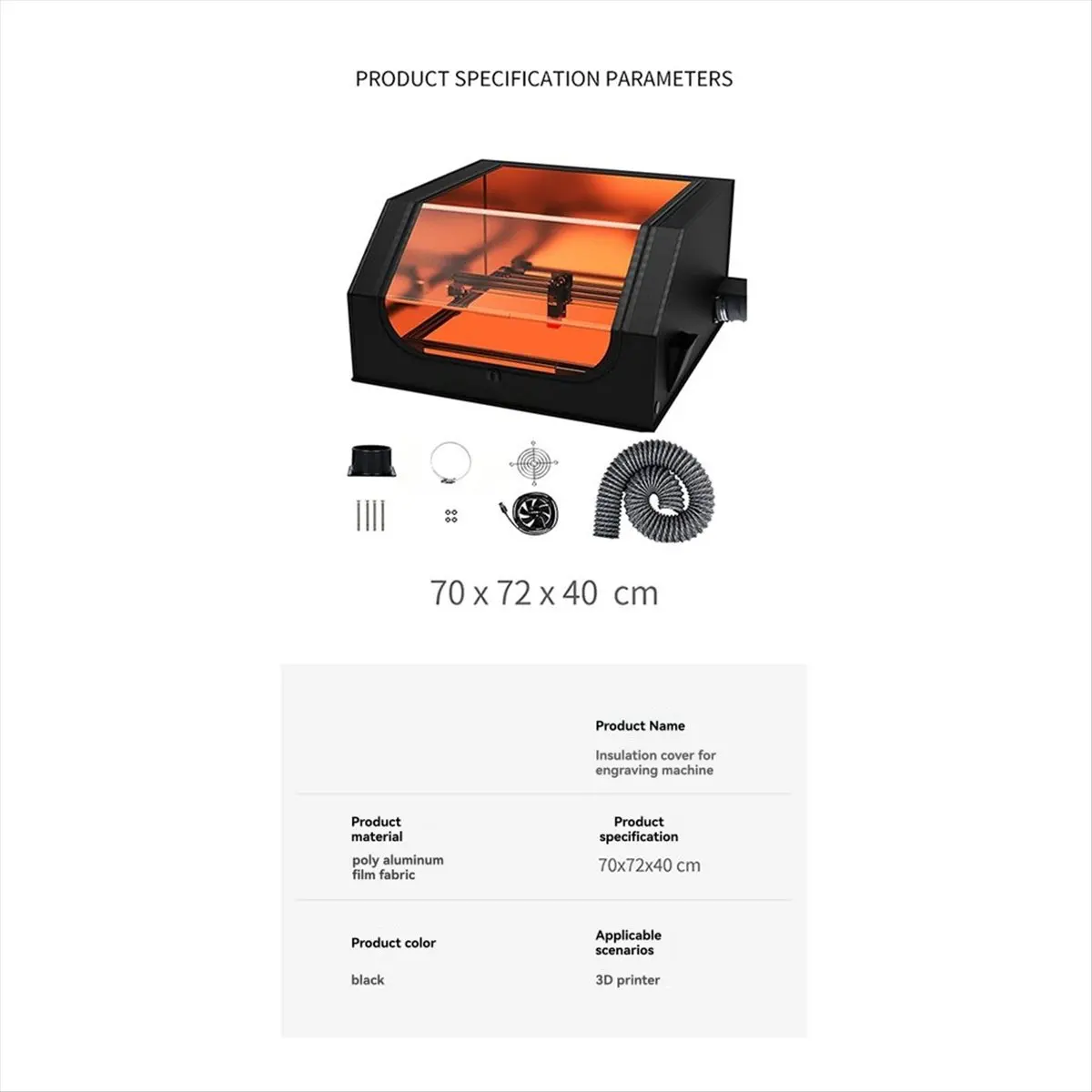 Fits for Engraver Protective Cover Fireproof Dustproof Noise-Reducing Enclosure with Ventilation for Safe Engraver Cutting
