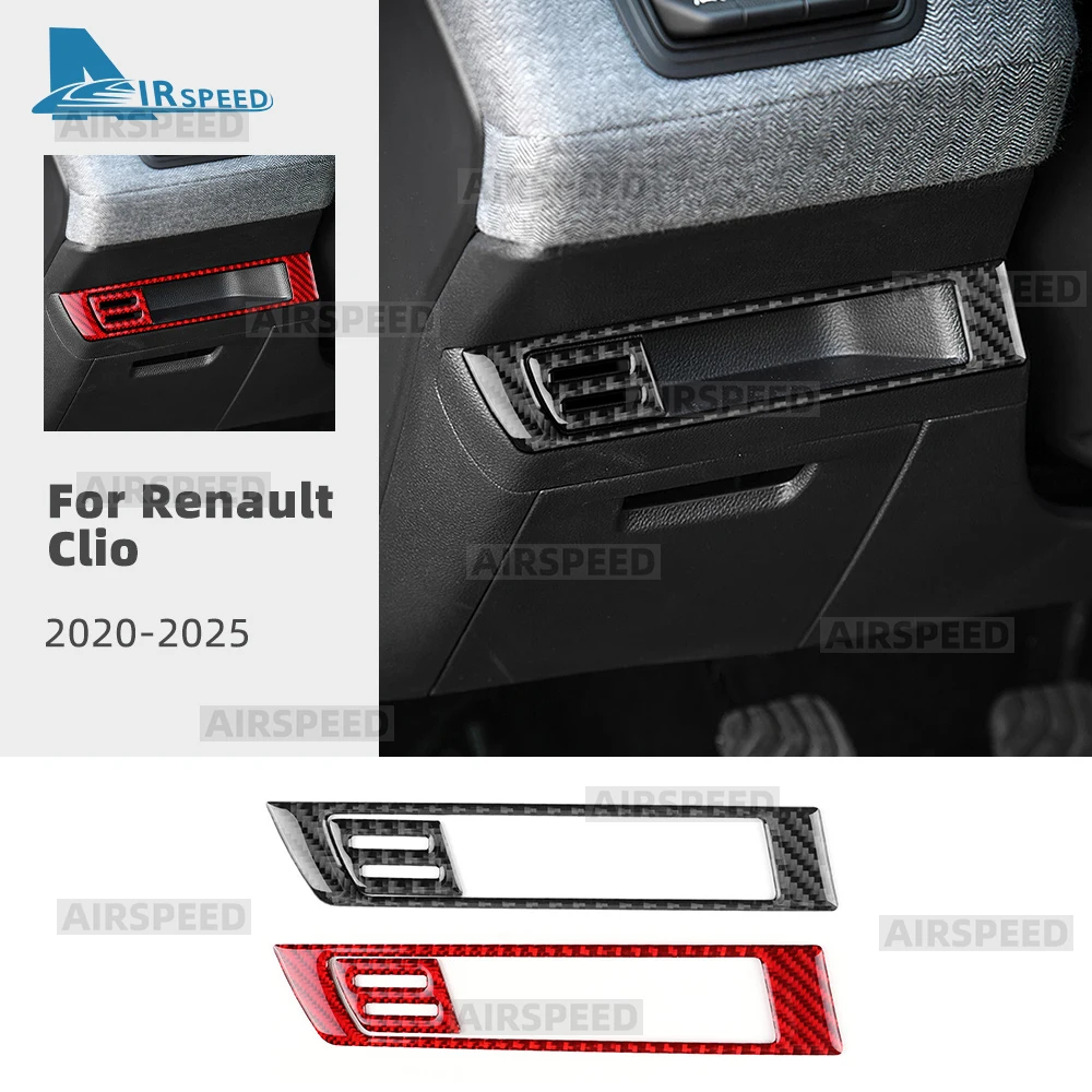 

Real Soft Carbon Fiber Sticker For Renault Clio 5 MK5 2020 2021 2022 2023 2024 2025 LHD Car Driver's Storage Box Frame Trim