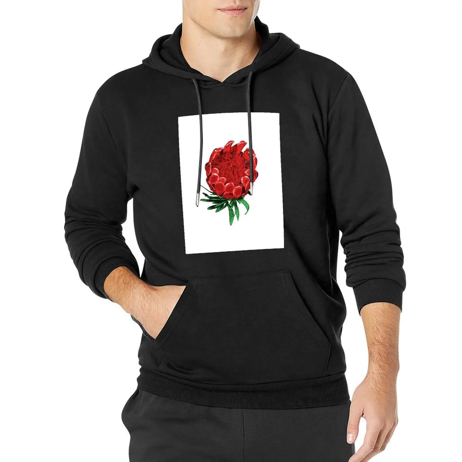 

Beautiful Protea Illustration - Lovely Australian Native Flower Pullover Hoodie men's clothing new in hoodies and blouses