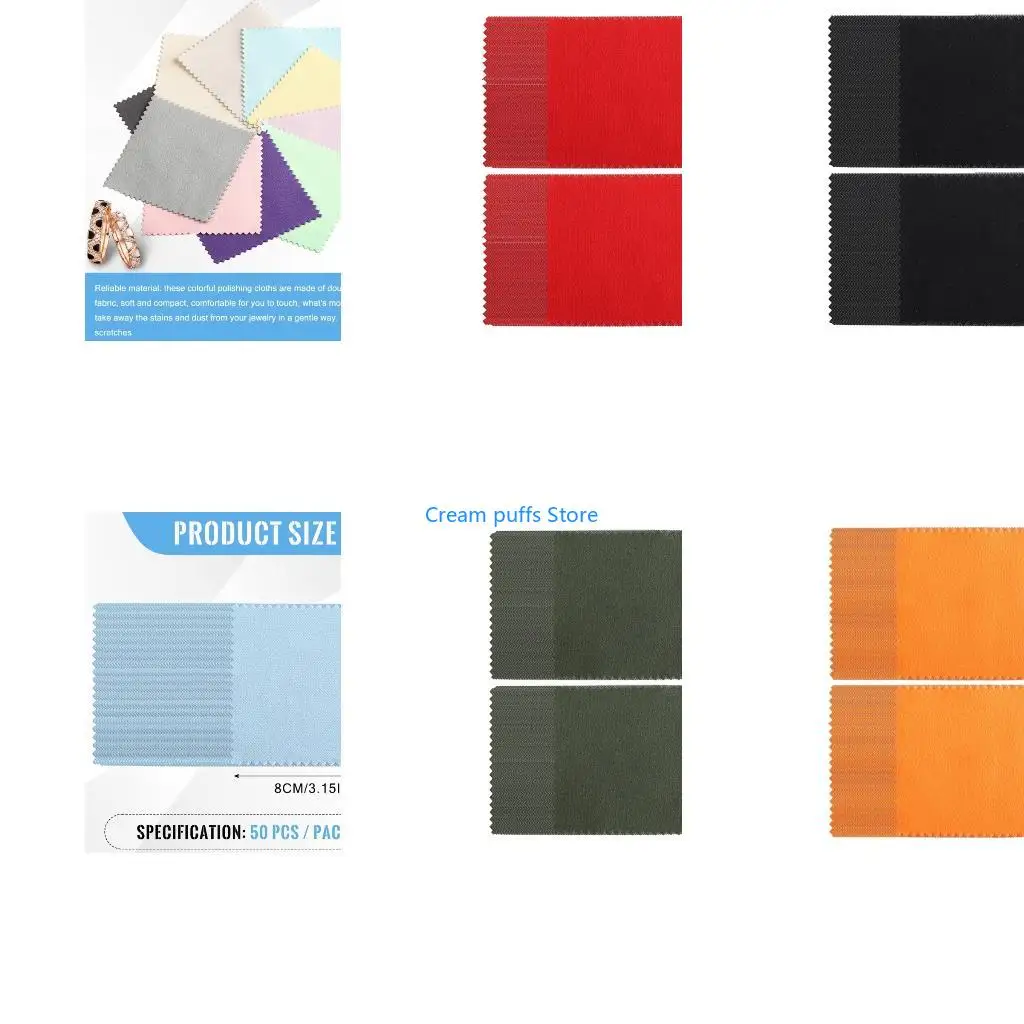 50LE Set of 50 Antirust Cleaning Cloth Professional Polishing Fabric for Jewelry Use