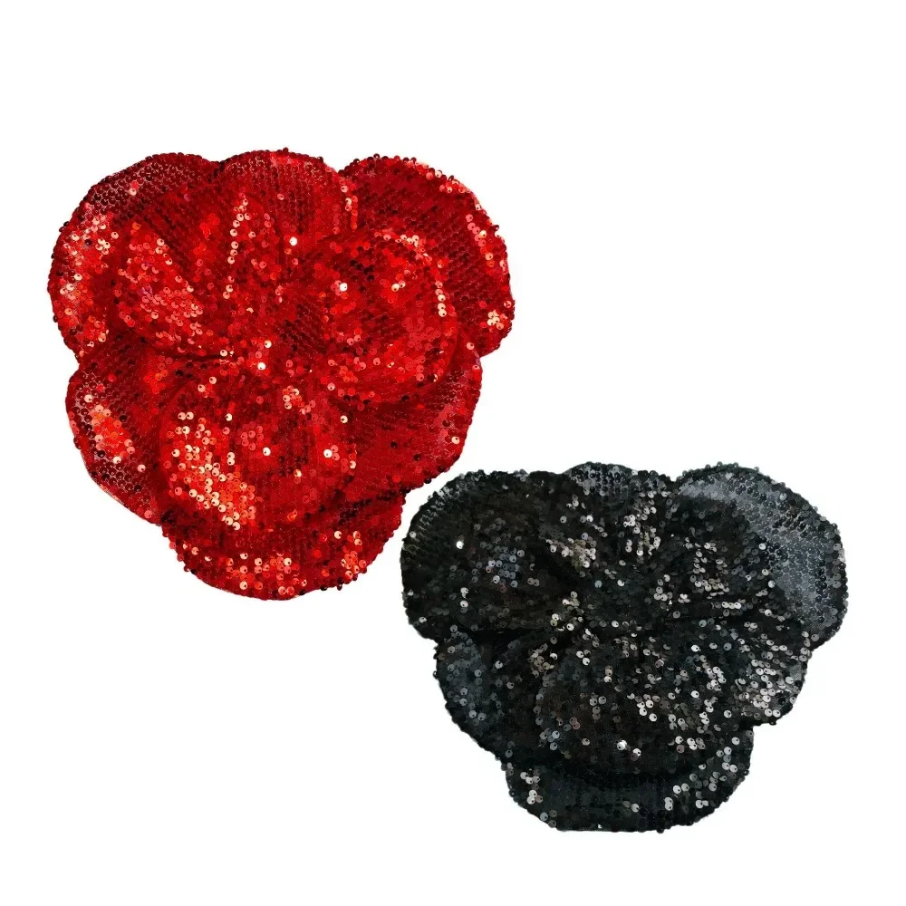 

European and American Heavy Industry Shiny Flake Flower Three-layer Three-dimensional Fabric Flower Sling Vest Stage Clothing