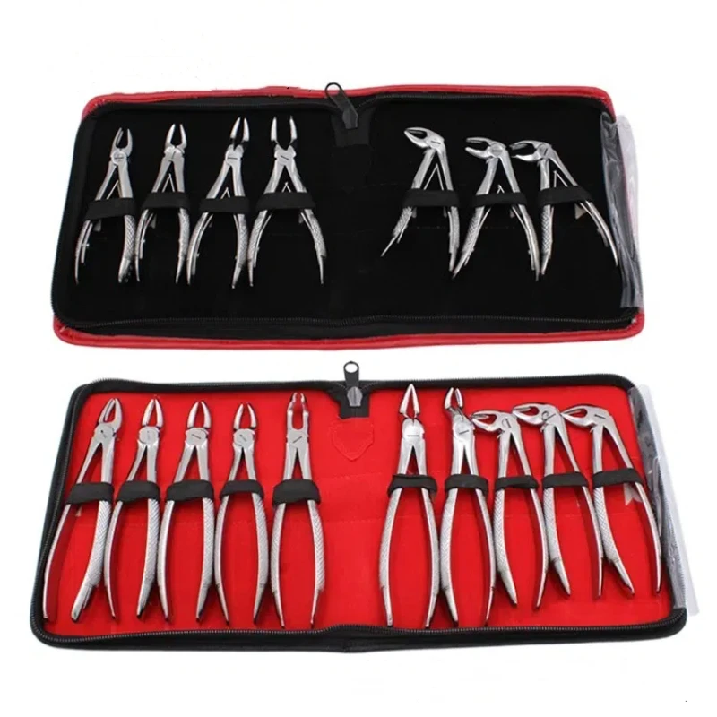 Dental Forceps Tooth Extraction Forcep Pliers Kit 7pcs for Child&10pcs for Adult Stainless Steel Orthodontic Dental Tools