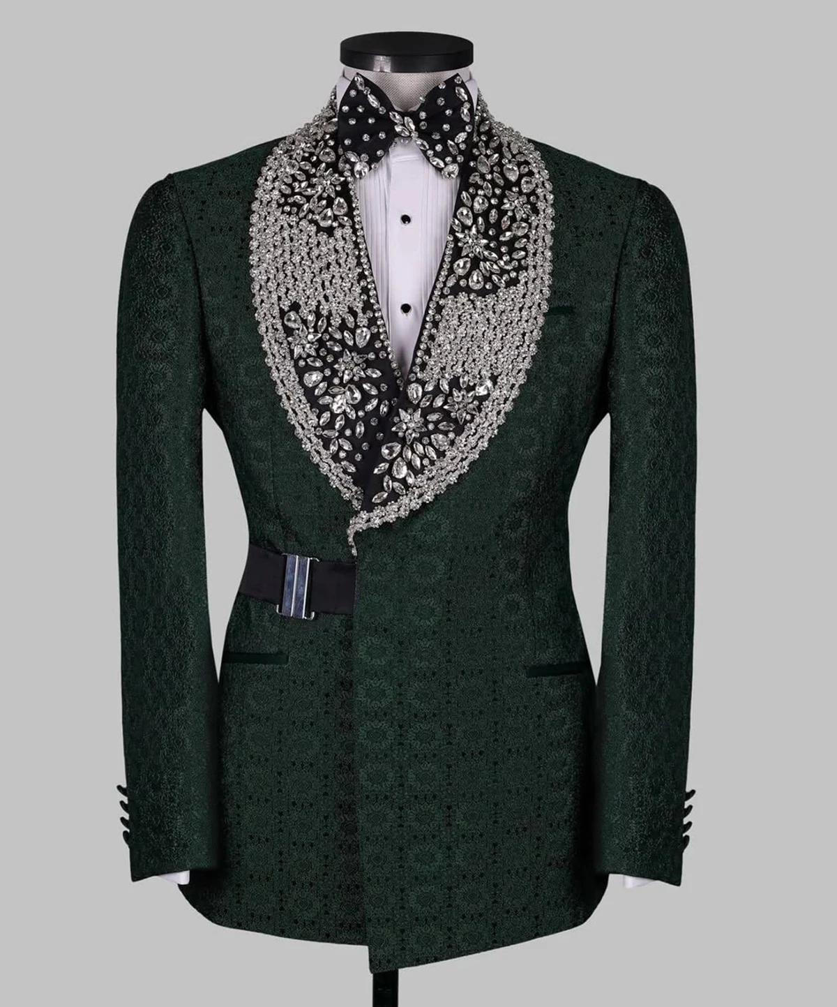 Exquisite Wedding Man Suits  Slim Rhinestone Diamond Business Lapel Blazer Formal Occasions Suits for Men Party Customized