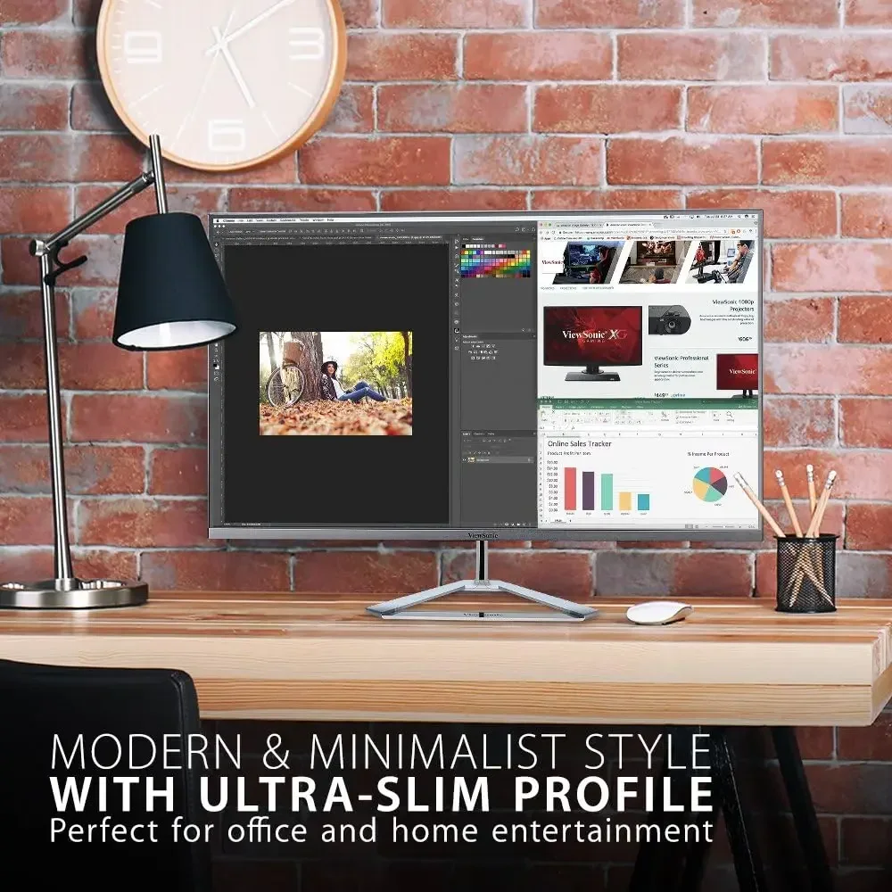 with Ultra-Thin Bezels, Screen Split Capability and DisplayPort VX3276-MHD 32 Inch 1080p Widescreen IPS Monitor