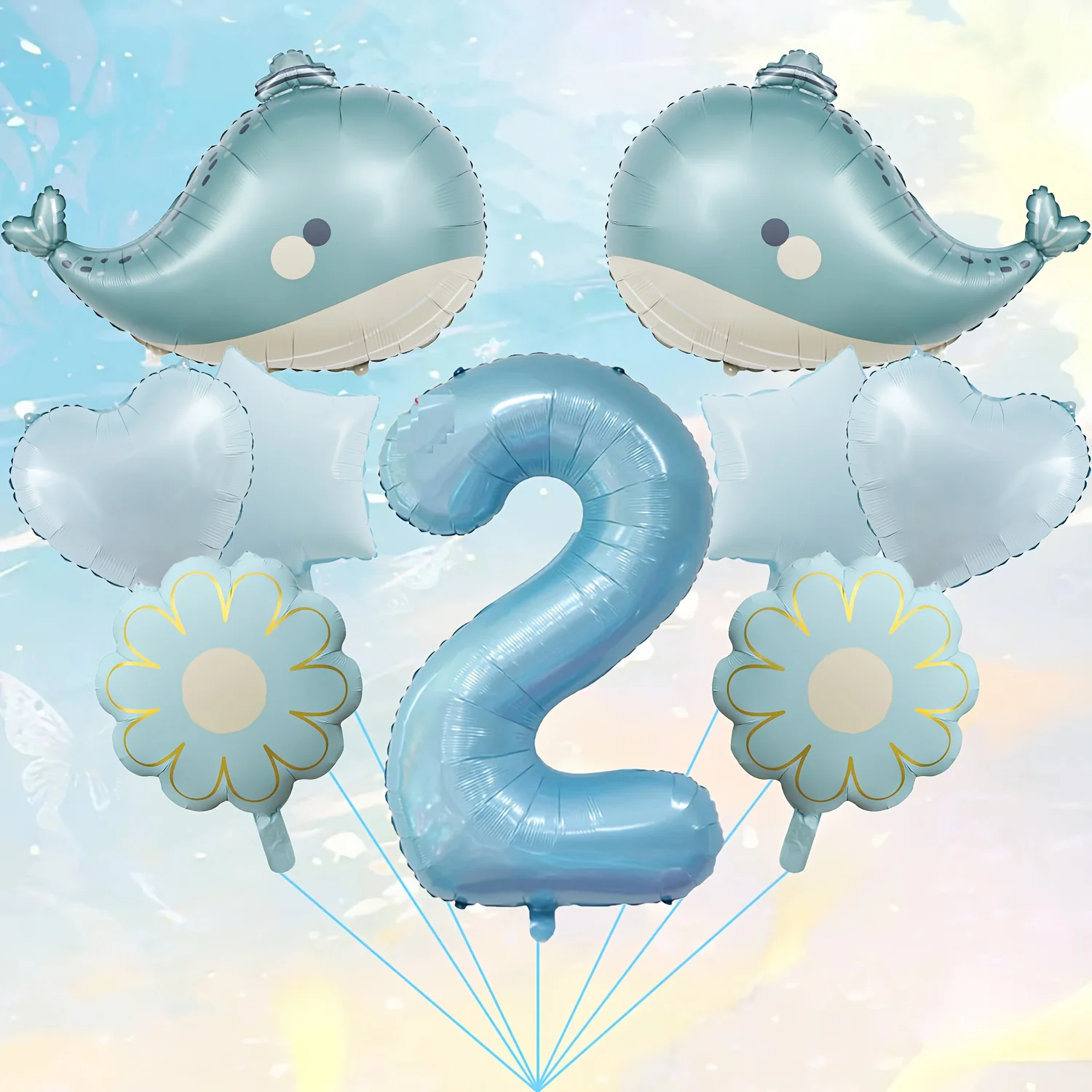 1 Set Cartoon-Wal-Folienballons 40 Zoll Blaue Zahlen für Kindergeburtstage Partys Jubiläen Dekoration Festival Foto-Requisiten