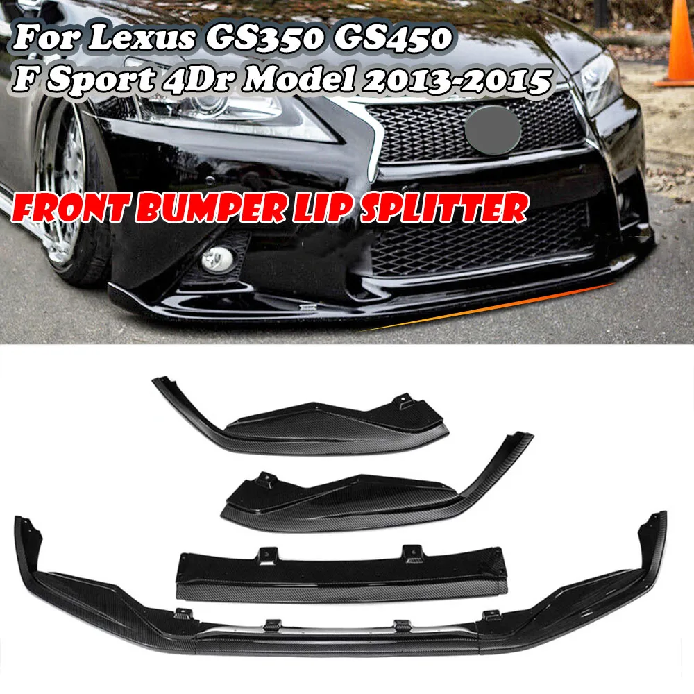 

3pcs Car Front Bumper Splitter Lip Body Kit Spoiler Cover Trim Guard For Lexus GS350 GS450 F Sport 4Dr Model 2013 2014 2015