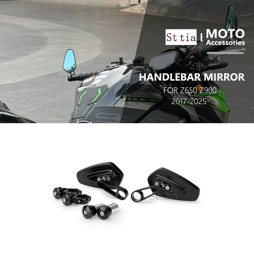 

Новые зеркала заднего вида для мотоциклов Kawasaki Z650 Z900 2017-2025, CNC алюминий