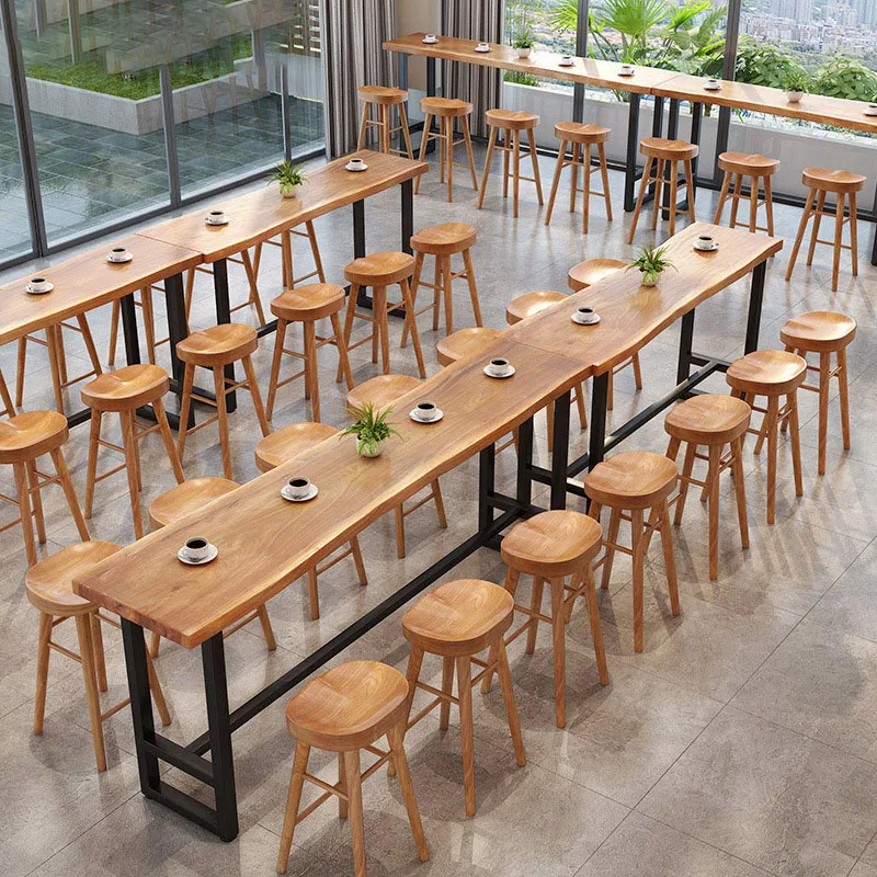 Bar Balcony Leisure Bar Coffee Shop Dessert Milk Tea Shop Commercial High Legged Table And Chair Combination