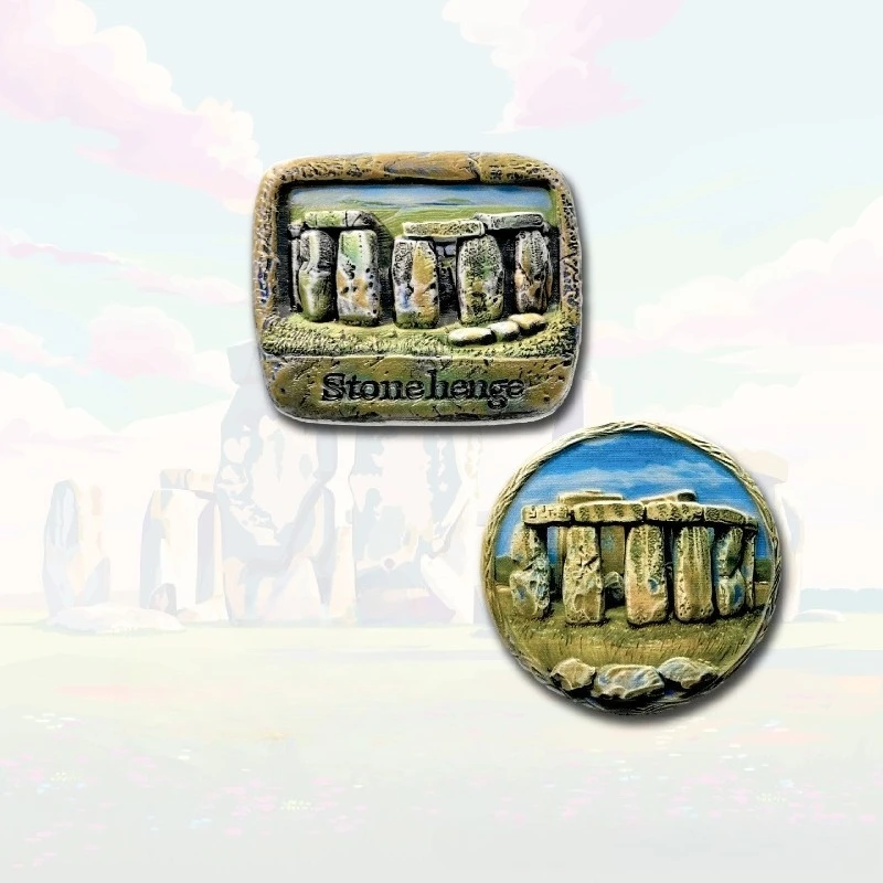 مغناطيس الثلاجة Stonehenge - تذكار معلم بريطاني ثلاثي الأبعاد، ديكور فني جديد غامض، هدية أوروبية فريدة مع مغناطيس قوي #4