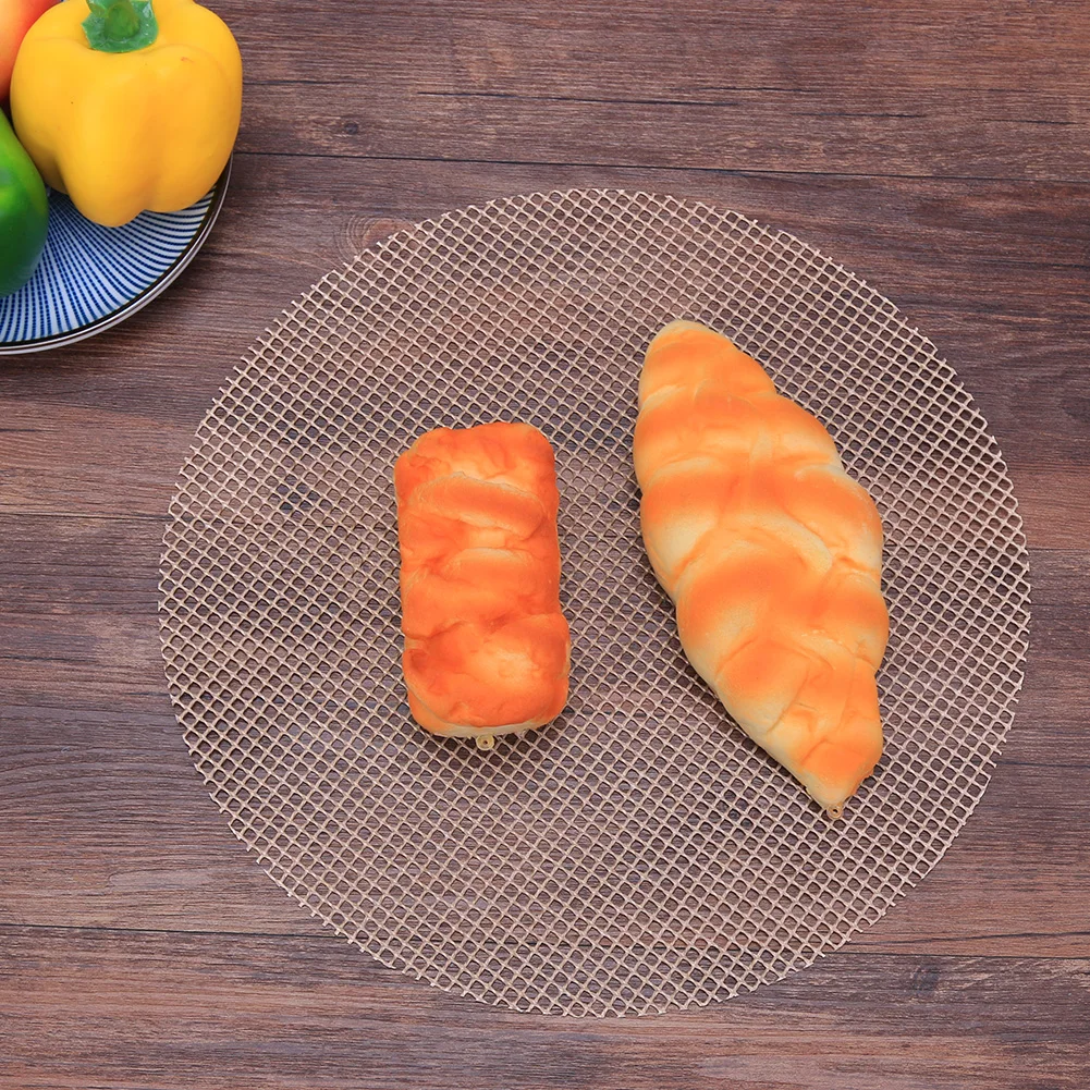 جولة شواء شبكة شواء حصيرة مقاومة للحرارة شواء الحصير غير عصا شواية باربيكيو ورقة بطانات للتخييم في الهواء الطلق نزهات الشواء #3