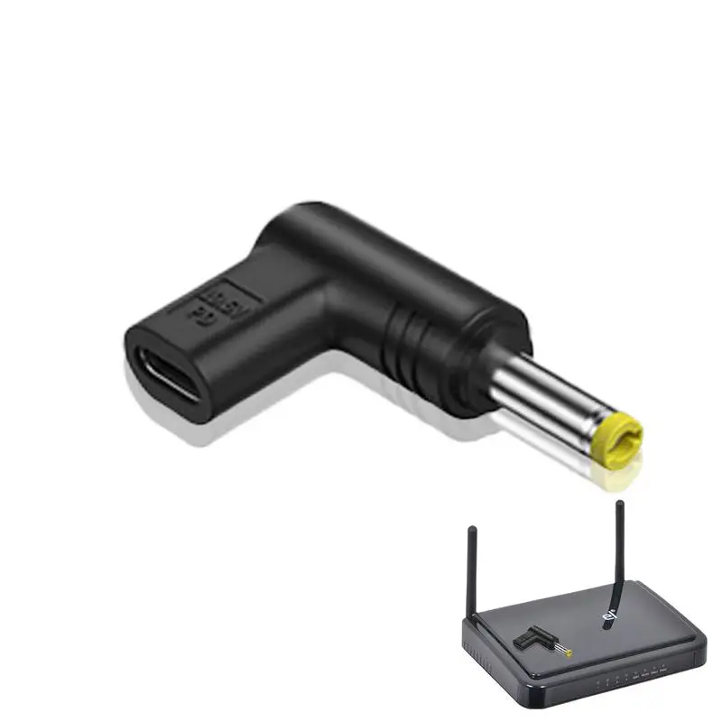 Adaptador tipo C hembra a CC, 19,5 V, 90 grados, tipo C hembra a macho, USB C a CC
