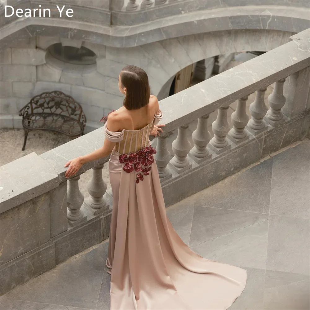 Customized Saudi Arabia Dearin Off-the-shoulder Mermaid Floor Length Skirts Draped Shirred Fold Applique Bespoke Occasion Dresse