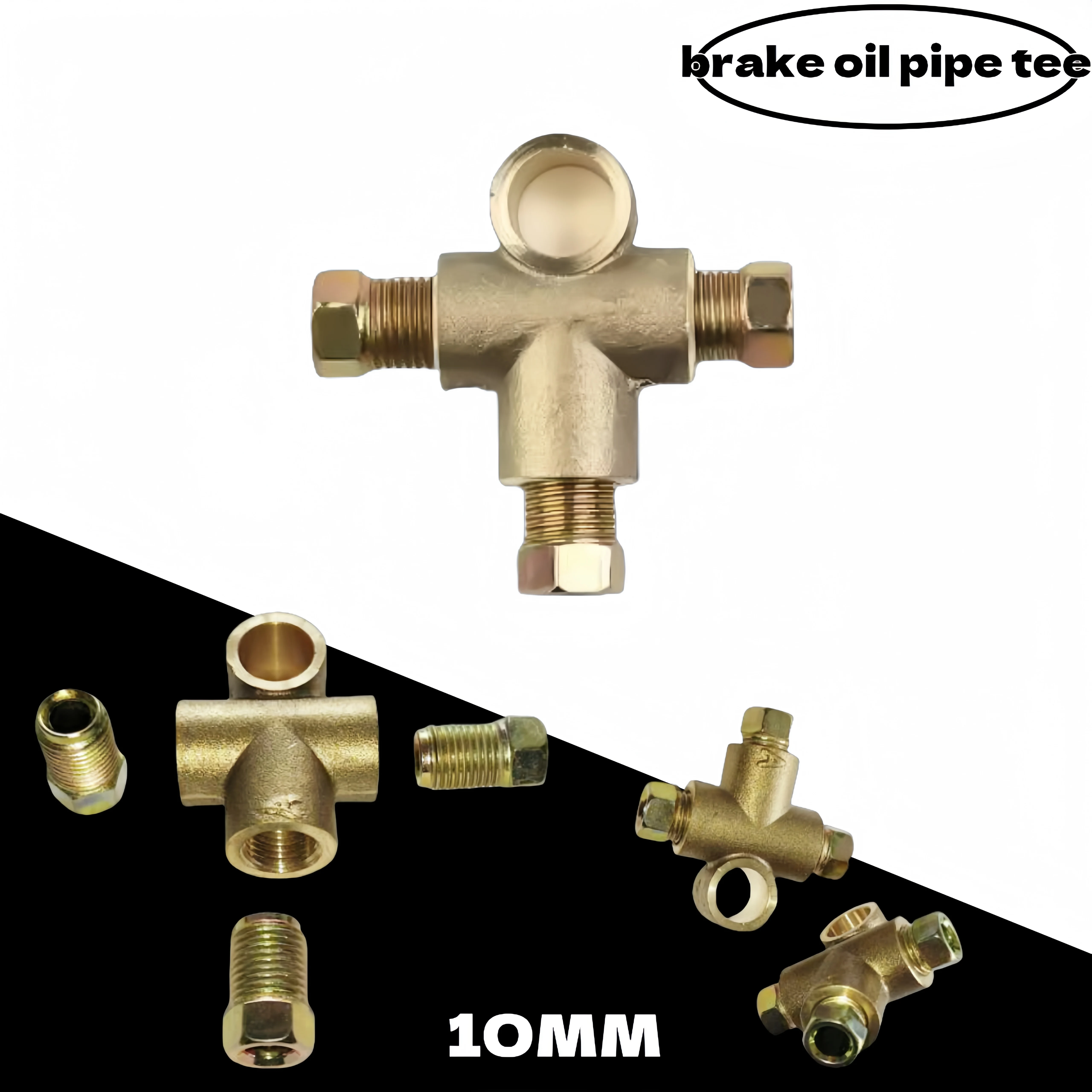 Tubo freno a 3 vie T pezzo unione metrico M10 10mm 3/16 pollici per tubi freno Accessori automobilistici Raccordi a T per tubi olio freno