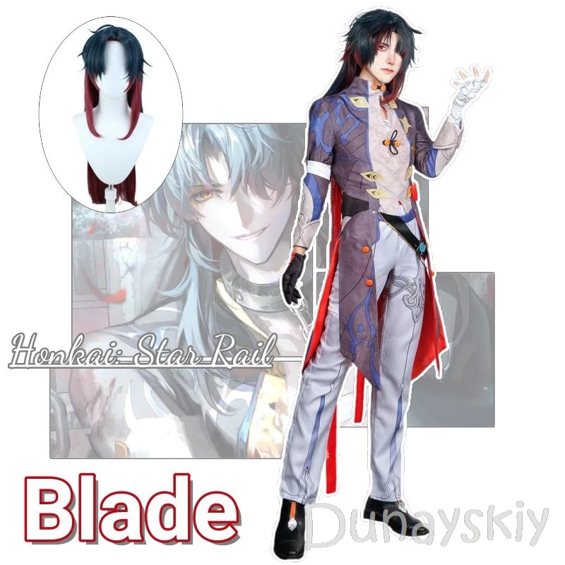 Blade Anime Game Honkai: Star Rail Cosplay Costume Clothes Wig Uniform Cosplay Stellaron Hunters Xianzhou Alliance Unisex Set