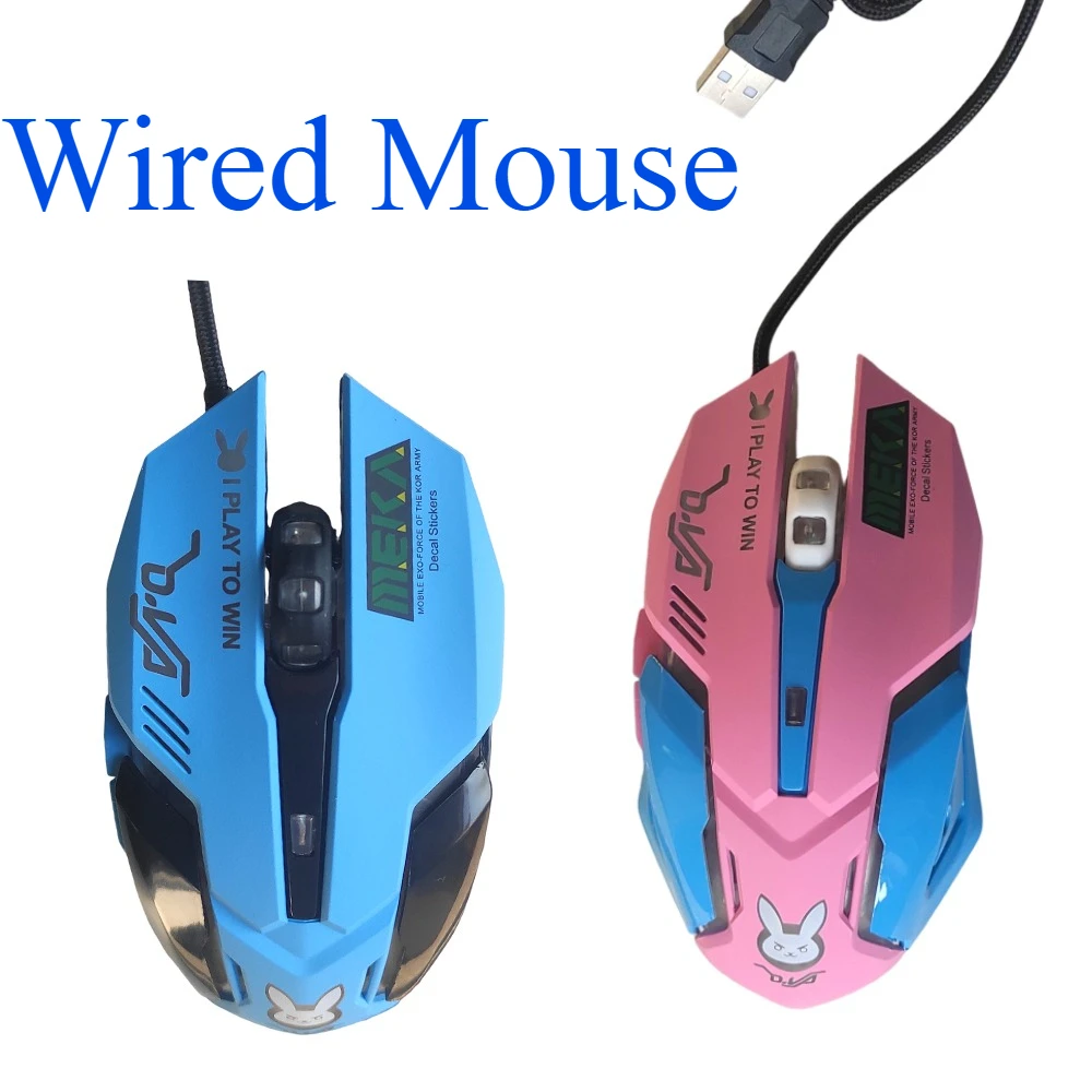 CARPBABA CBdVMO161 Jogo Mouse Rosa Azul Rabit Com Fio Cabo USB Gaming Computer Mouse Ajustável DPI Ergonômico Para Laptop PC