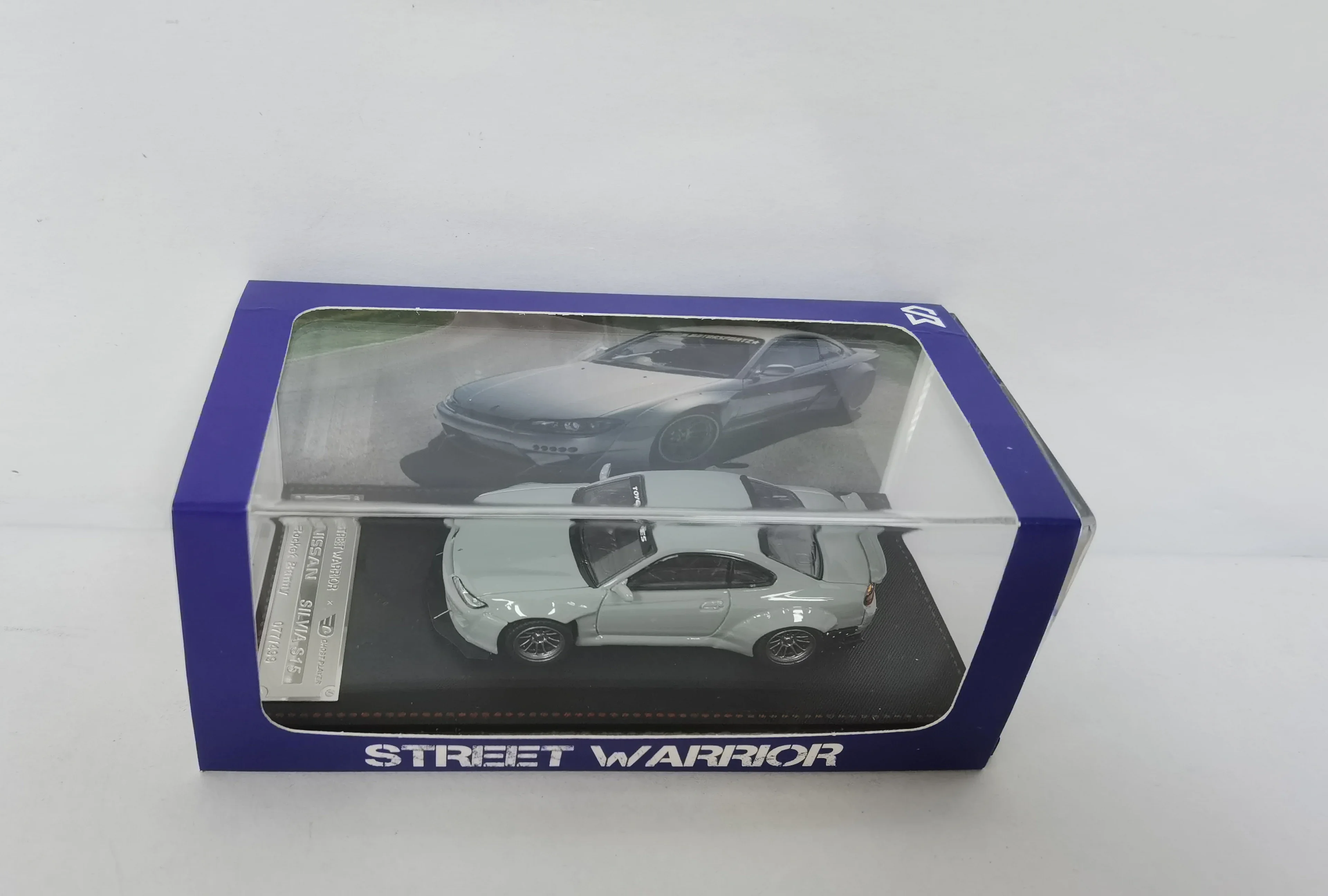 Liga Exibição Street Warrior x Ghost Player para Coleção, Nissan Silvia S15 Rocket Bunny 007/499 Diecast