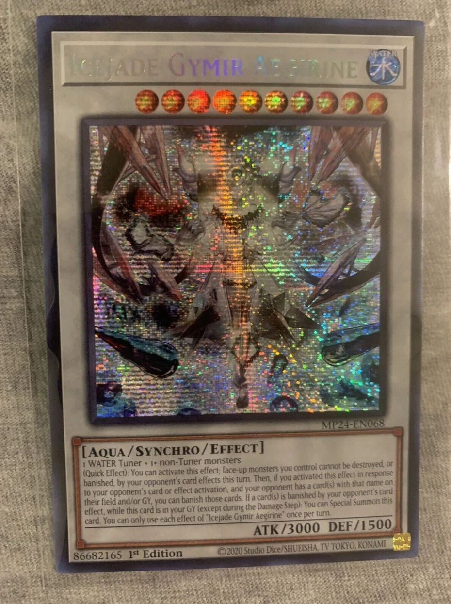 Yugioh KONAMI Duel Monsters TCG MP24-EN068 Icejade Gymir Aegirine Secret Rare English 1st Edition Collection Mint Card