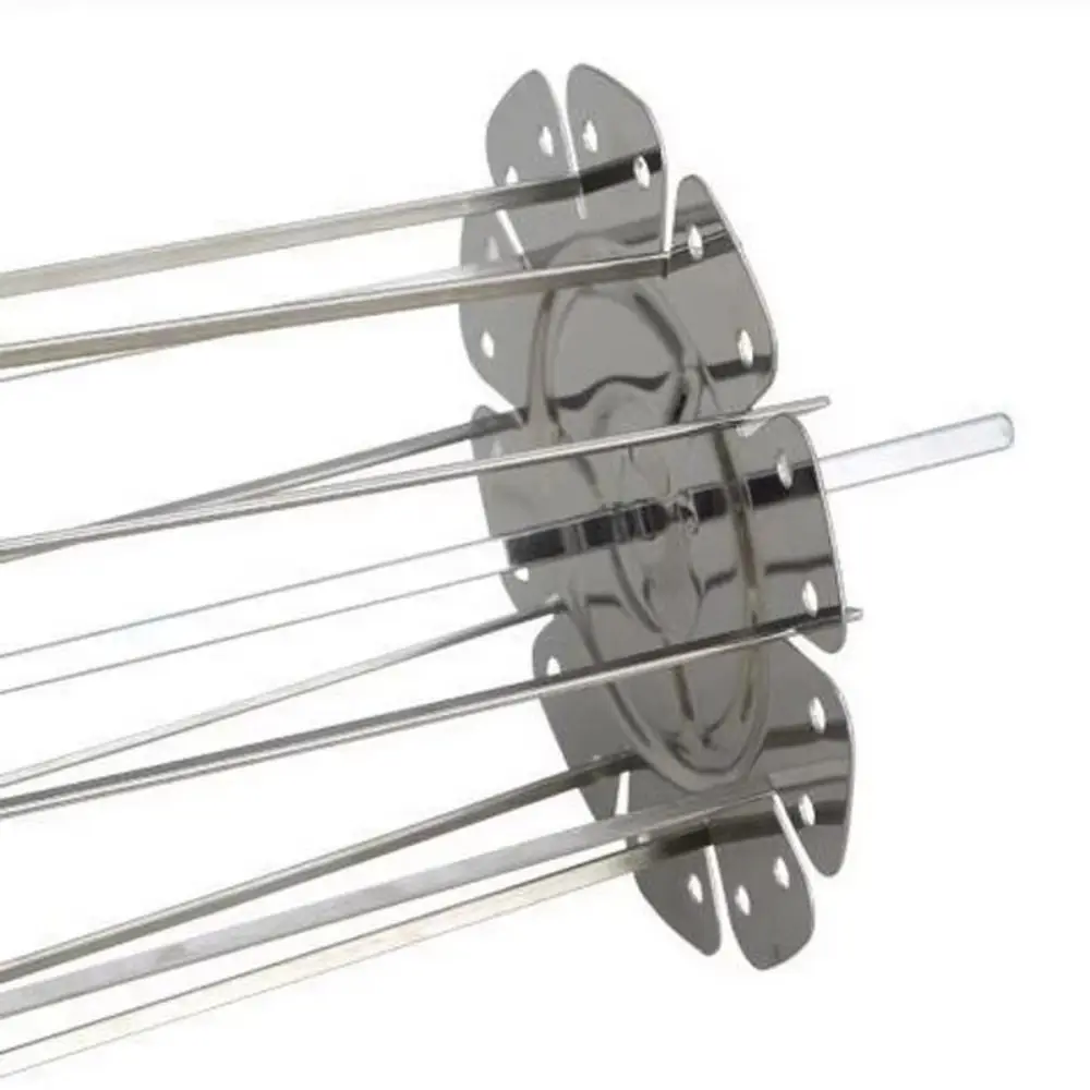 

Stainless Steel Rotating Barbecue Grill Heat-Resistant Non-Stick BBQ Rotating Cage Detachable Design Reusable Rotisserie Skewer