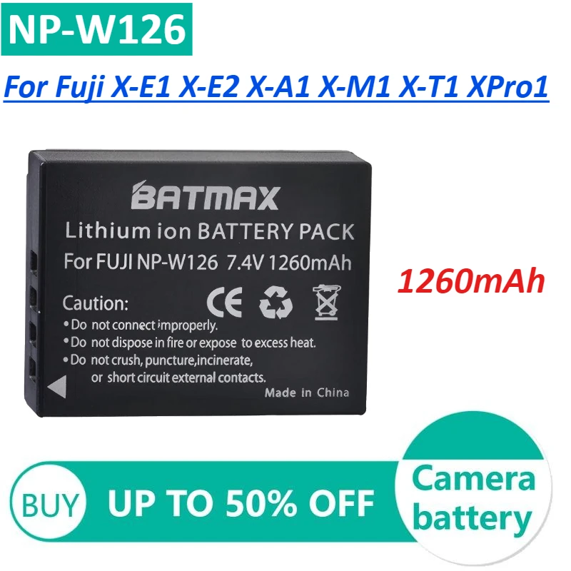 

1260mAh NP-W126 NP W126 Lithium Battery Battery for Fuji X-E1 X-E2 X-A1 X-M1 X-T1 XPro1 Rechargeable Battery