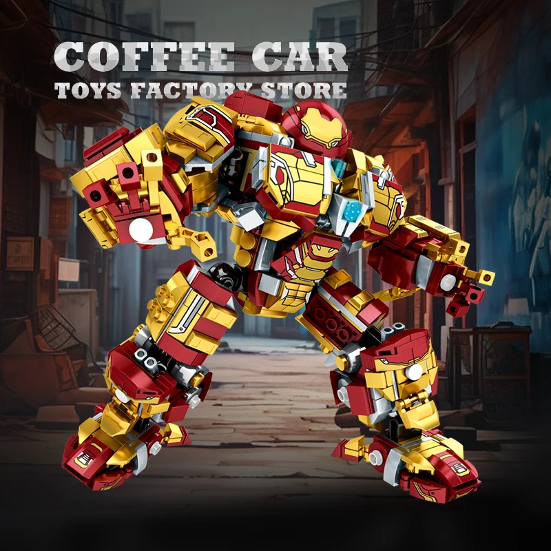 Robot gigante Armatura da combattimento Building Blocks Kit fai da te Mecha Hero MOC Mattoni Modello 3D Action Figures Giocattolo Per adulti Bambini Regali di compleanno