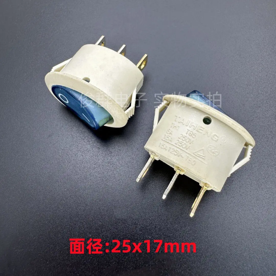 

10 шт./компл. KCD3-5 кнопка-переключатель питания для лодок, 2 контакта, 2 положения, 13А, круглая кнопка-тумблер для электроплиты с ручкой