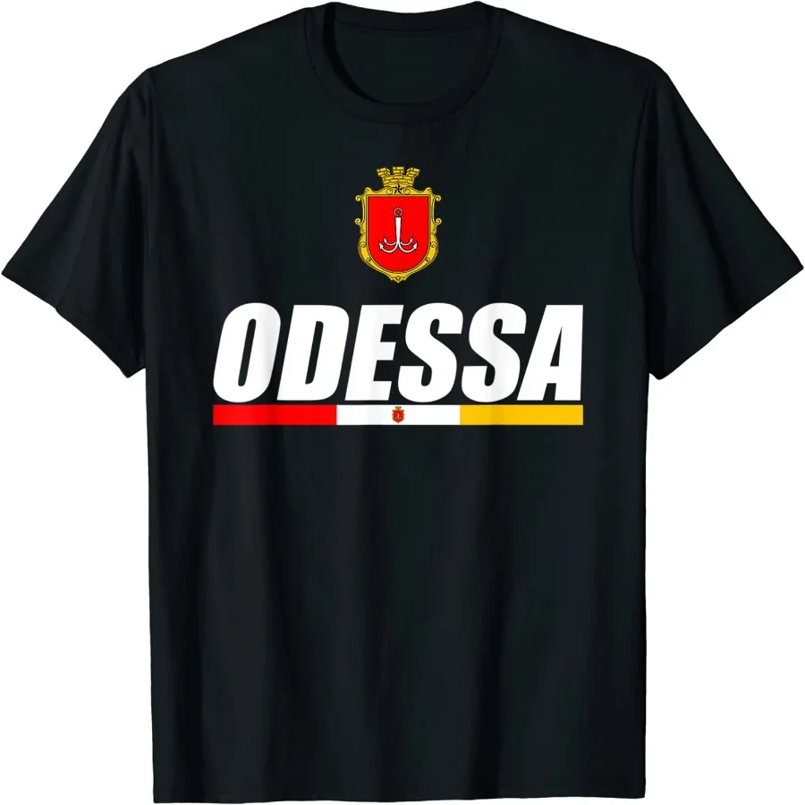 Odessa Souvenir Flag of Odesa Gift Proud Ukrainian Men T-Shirt Short Sleeve Casual 100% Cotton O-Neck Summer Shirt