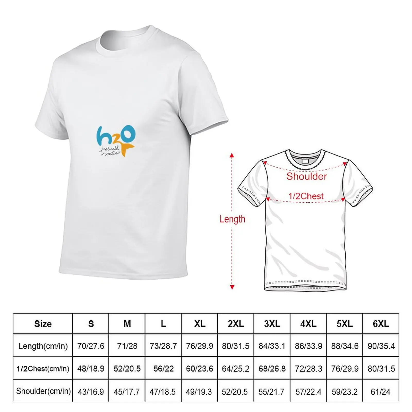 T-Shirt cotton funny man men t Water luxury H2O t t 100% cotton Just shirt shirt Add shirts