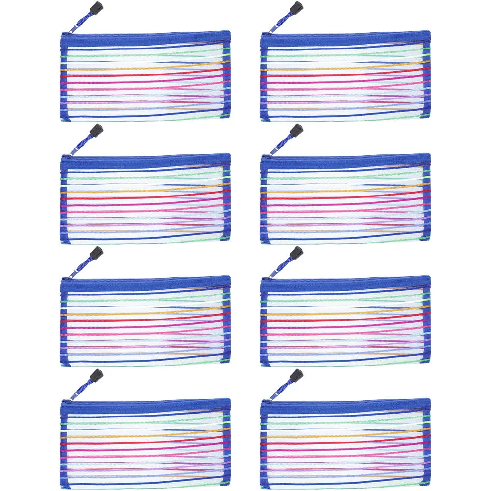 

8Pcs Cash Bag Large Capacity Decorative Stationery Pencil Case Student Organizer Pen Bag File Folder Insert Pencil Container