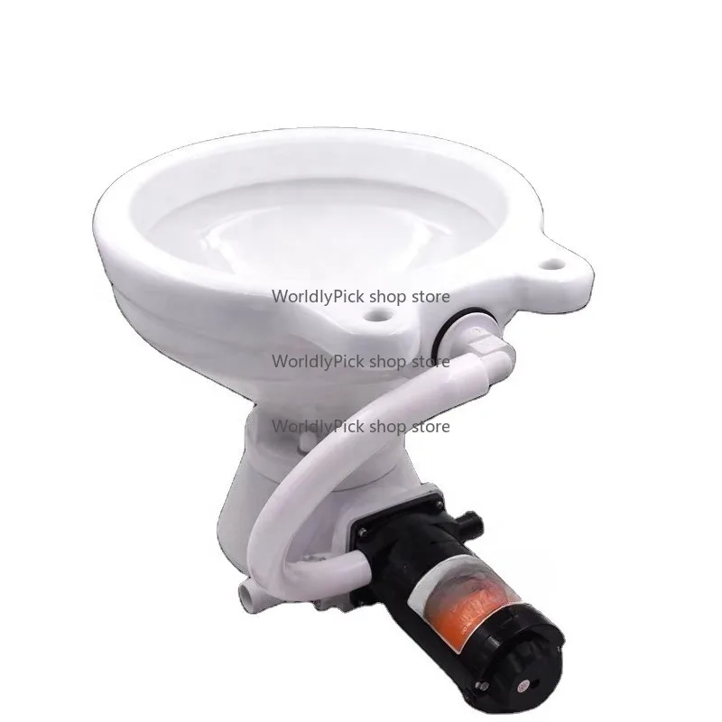 Mini Toilet for Yacht Saloon Car RV - Self-Priming Manual/Automatic Portable Sanitation Solution for On-the-Go