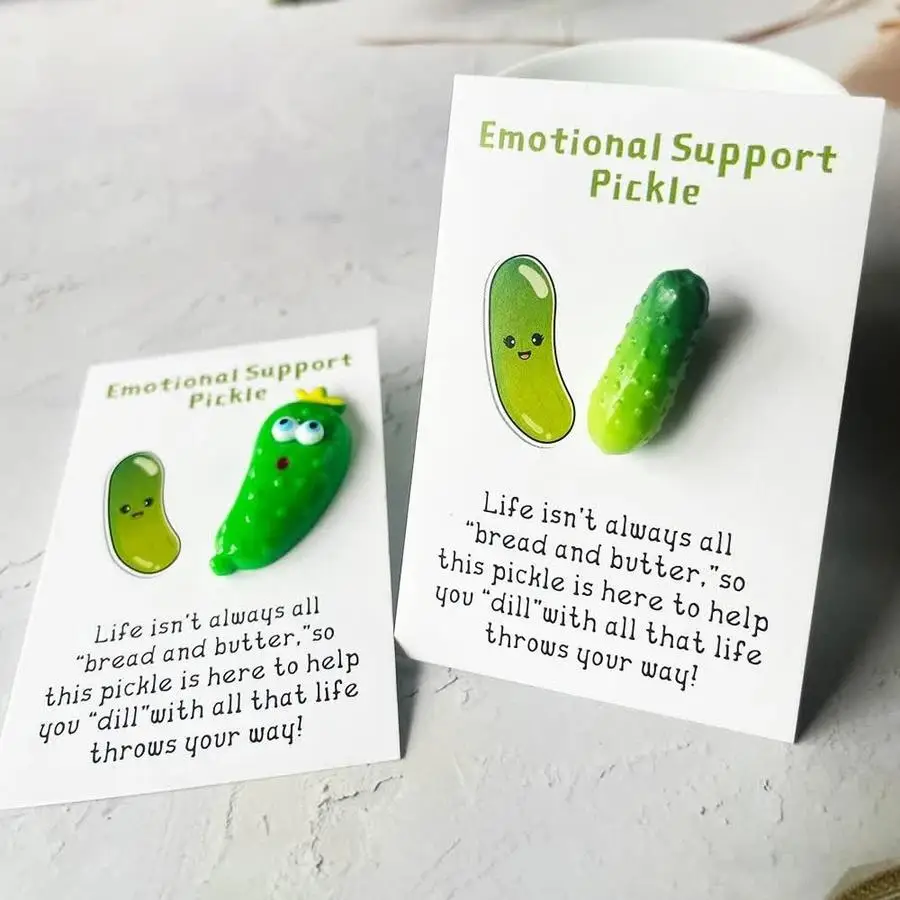 1/5/10/20/50/100pcs Fun Pocket Hug Resin Cartoon Pickle Card - Emotional Suppor T, Warm Hug Encouragement For Family And Friends