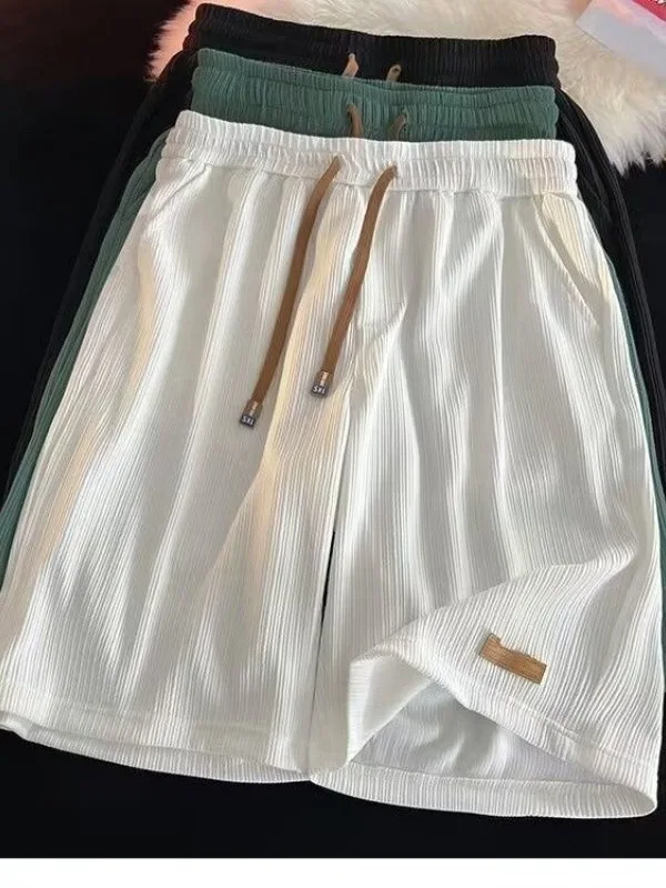 Summer Thin Ice Silk Five-Point Loose Breathable Sports Shorts Men's Skin-friendly Versatile Casual Mid-length Shorts