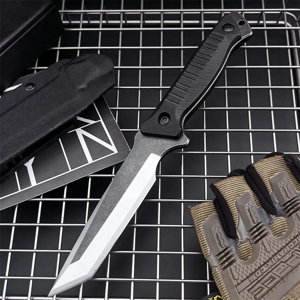 

Охотничий нож с фиксированным лезвием высокой твердости, стальное лезвие 5Cr13MoV, ручка из нейлонового волокна, инструмент для исследования джунглей, уличный инструмент с ножнами