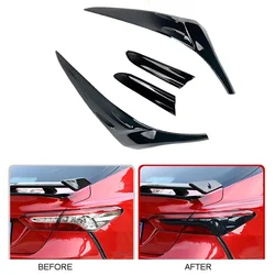 Rear Tail Lamp Decoration Trim Light Hoods ABS Black for Toyota Camry 8th eight-generation 2018-2021 DIY Decoration Cover
