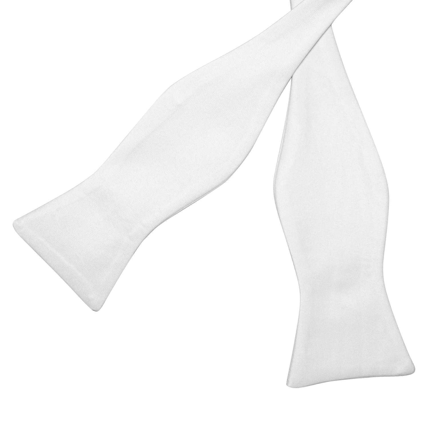 Classic White Selr-tie Bowtie with Ring Pocket Square Cufflinks Set Fashion Solid Men's Bow Tie for Wedding Groom Business Knots