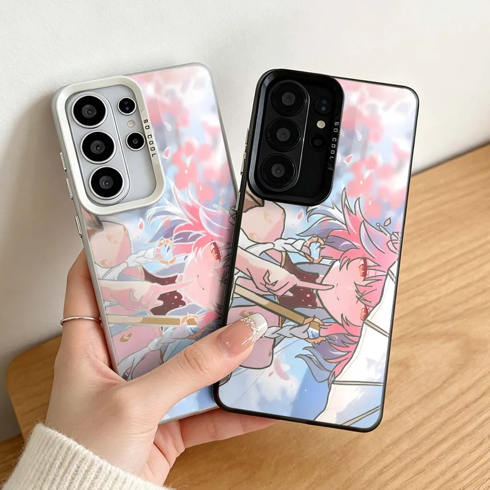 Kawaii Cartoon Changli For Samsung Galaxy S26 S25 S24 S23 S22 S21 S20 Plus Edge Ultra FE Colored Silver Phone Case Cover