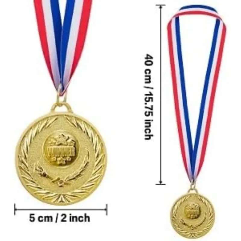 12 Pieces Gold Award Medals-Winner Medals Gold Prizes for Sports, Competitions, Party, Spelling Bees, Olympic Style, 2 Inches