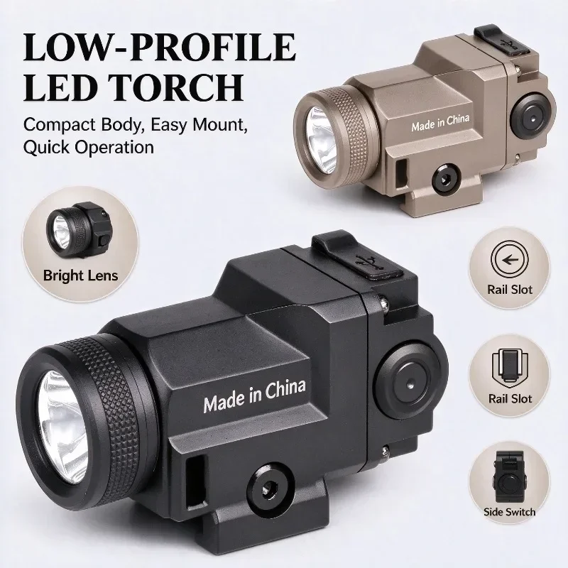 Metal LED Flashlight 800 Lumen High Bright Strobe Lamp Fit 20mm Picatinny Rail Outdoor Sport Fitting