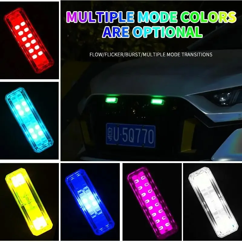 Solar Warning Strobe Light for Motorcycle Bike Car Auto Drone Scooter Anti-collision Rear Tail 16 LED Warning Flash Lamp Colors