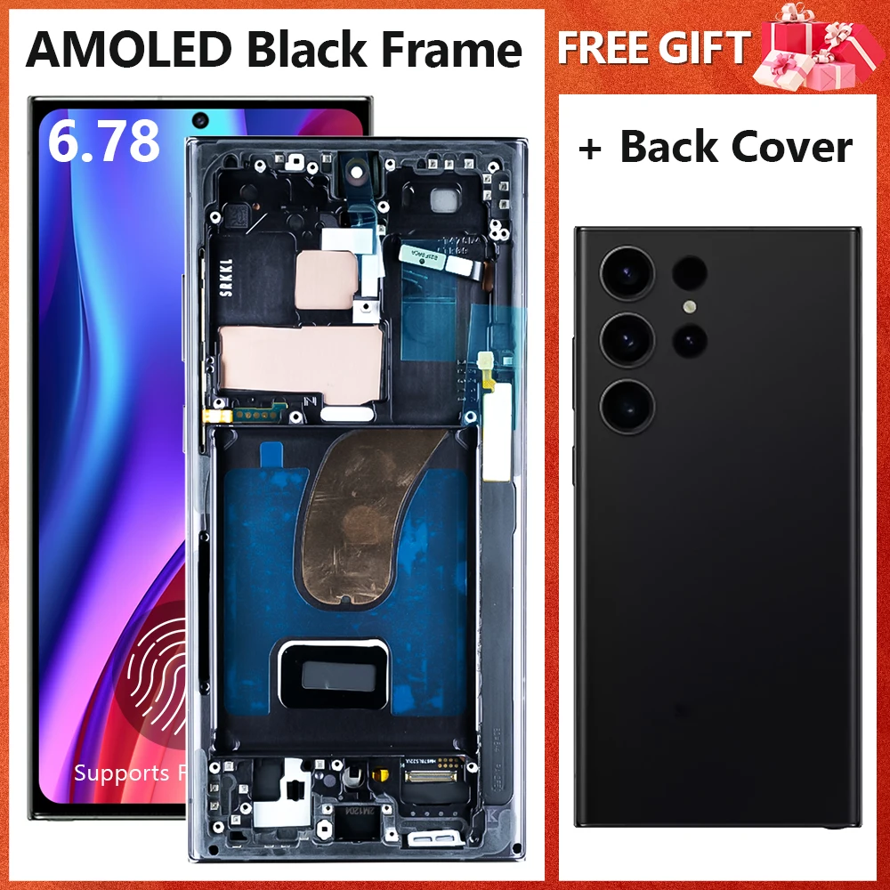 Display OLED EU Spuer per Samsung Galaxy S23 Ultra 5G SMS918B SMS918B/DS Touch Screen LCD con sostuzione display telaio 509 Display OLED EU Spuer per Samsung Galaxy S23 Ultra 5G SMS918B SMS918B/DS Touch Screen LCD con sostuzione display telaio 509
