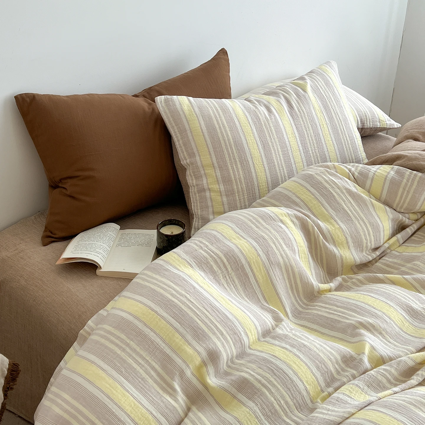 Niedliche Bettwäsche im koreanischen Stil für Mädchen Bettwäsche neue haut freundliche frische Flora gedruckt gewaschene Baumwolle Bett bezug Set – Detail 12