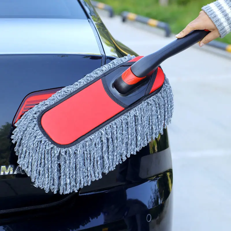 

Car Washing Mop Thickened Velvet Cotton Super Absorbent Car Cleaning Brushes Snow Removal Window Wash Tools Dust Wax Mop