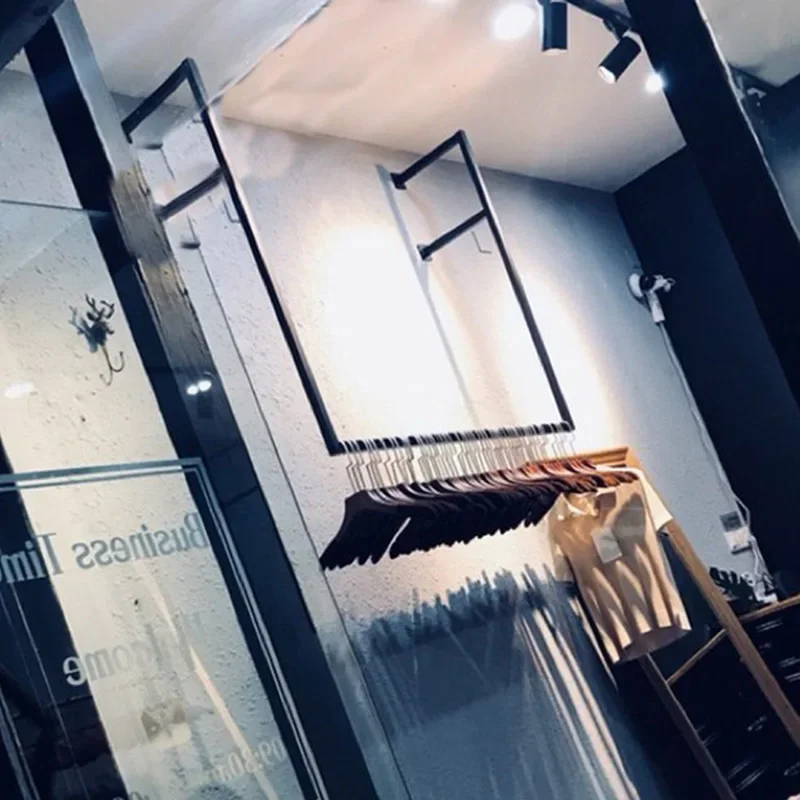 Custom men's and women's clothing display racks, wall-mounted shelves, wall-mounte side-hanging ceilings, wedding dress and gow