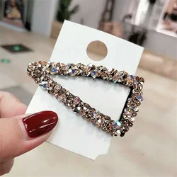 Hot Sale Girl Hair Claw Geometric Hairpin Retro Shiny Triangle Shape Crystal Hair Clips Hair Accessories for Women