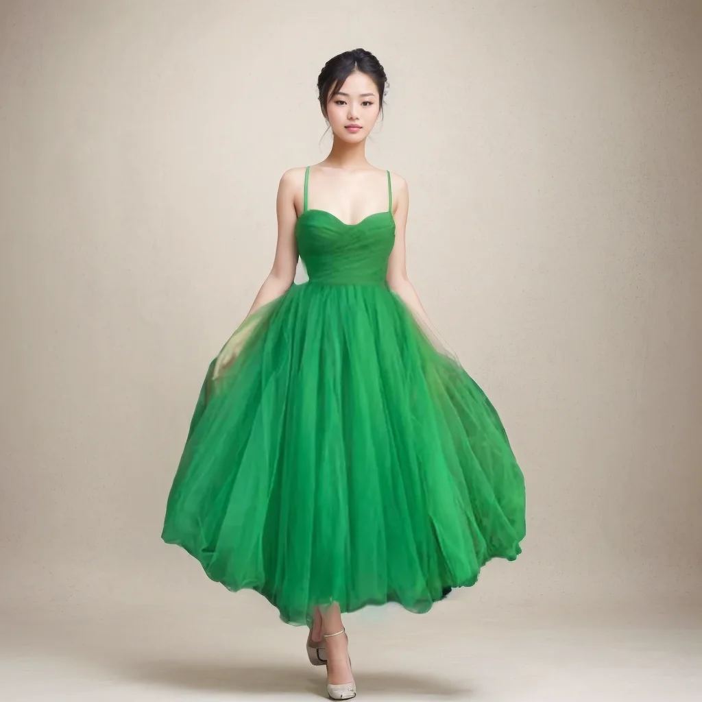 

Fresh Solid Color Sweetheart Spaghetti Straps Medium Long Mesh Dress