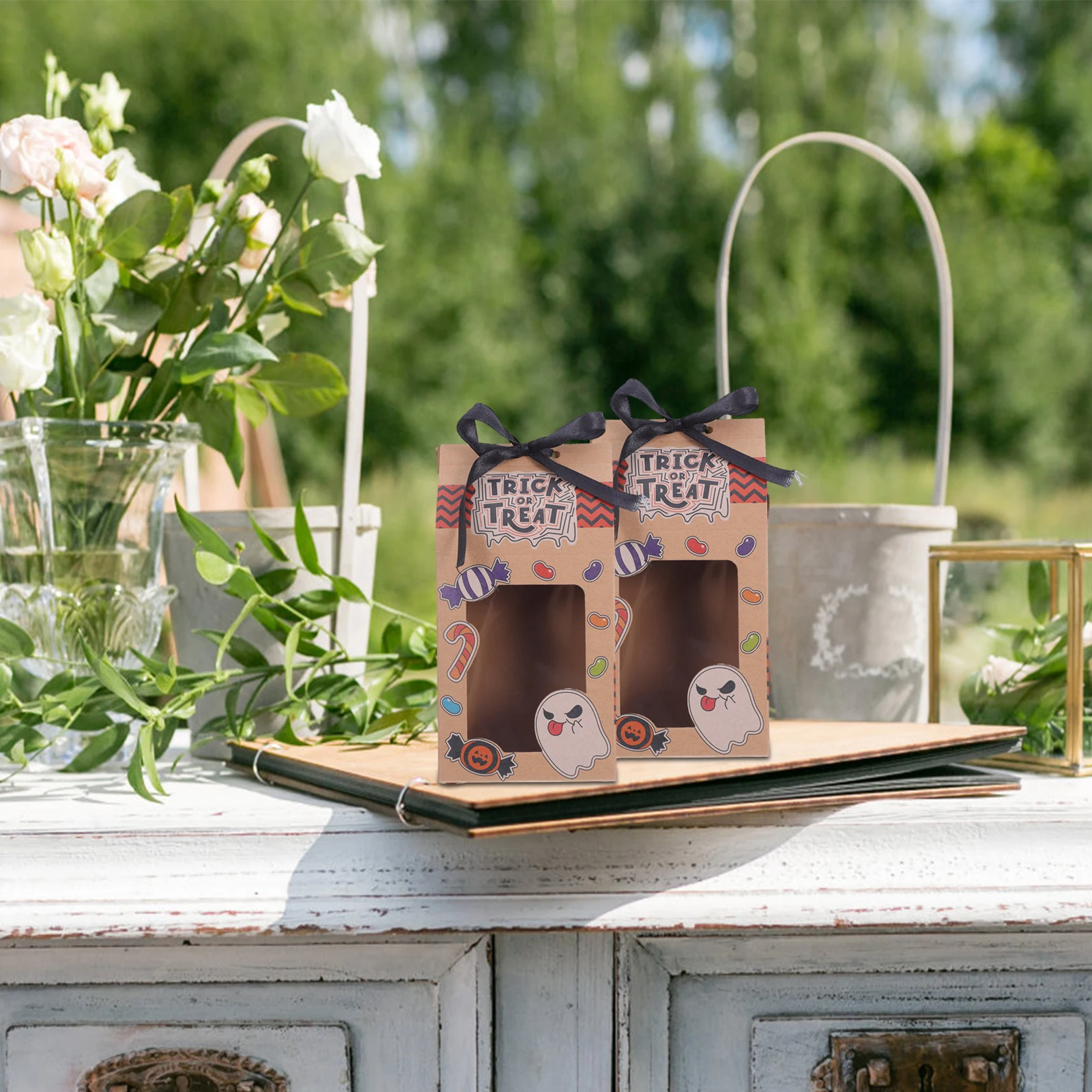 

50 PCS Mini Halloween Candy Box Cookie Boxes for Gift Giving Paper Baked Goods Packaging